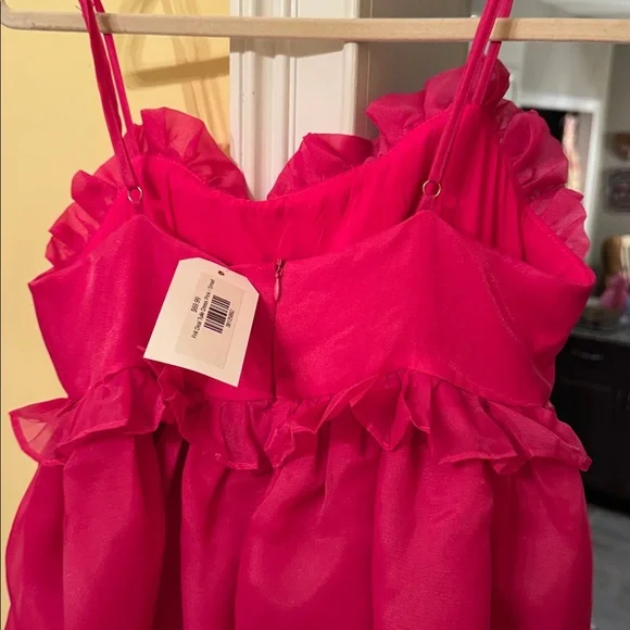 BiBi Bright Hot Pink Ruffle Party Dress - Picture 7 of 7